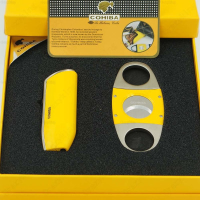Bộ Set  COB-67 Gồm Vỏ Hột Quẹt Bật Lửa Khò 3 Tia Mạnh Mẽ Kèm Cắt Cao Cấp