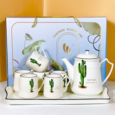 Bộ Ấm Chén Thương Hiệu GOSU Phong Cách Châu Âu, Chất Men Sáng Bóng