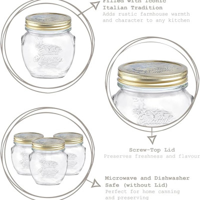 Hũ thủy tinh 300ml Quattro Invetro Ý - Hàng Chính Hãng