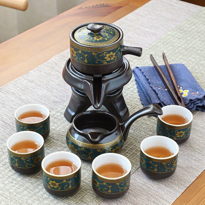 Bộ Ấm Chén Pha Trà Cối Xay 8 chi tiết Gốm Sứ Cao Cấp, Kèm Hộp túi cực đẹp làm Quà tặng