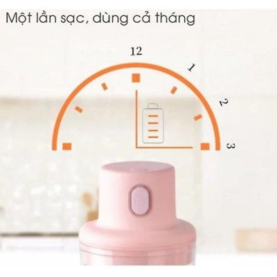 Máy xay tỏi ớt KG25 mini cầm tay đa năng, nhỏ gọn tiện ích dễ sử dụng, thể tích 250ml, bằng điện - pin sạc 45W - Hàng chính hãng