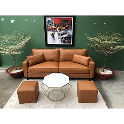 (TẶNG KÈM 2 ĐÔN ) - Sofa băng da Vintage Tundo kích thước 1m8 nhiều màu lựa chọn 