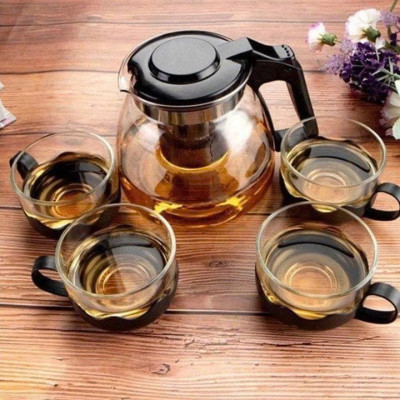 Bình Lọc Trà ,Ấm Pha Trà Ấm Nước Bằng Thủy Tinh Cao Cấp Tặng Kèm 4 ly