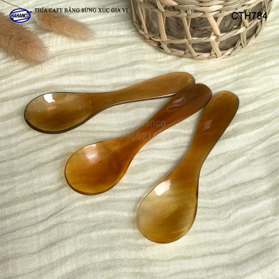 Thìa muỗng xúc gia vị bằng sừng - nhỏ gọn giúp gia vị không mất mùi - Xúc gia vị, cafe, deccor - An toàn cho sức khỏe - CTH784