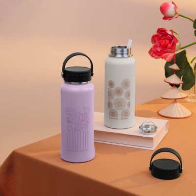 Bình giữ nhiệt LocknLock Riga Tumbler Vietnam Edition màu Be - Nón Lá LHC4160BEG 897ml, Hàng chính hãng, có quai xách dễ dàng mang đi - JoyMall