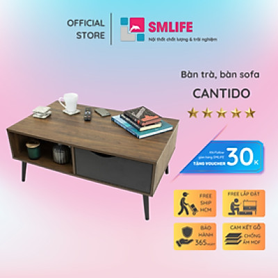 Bàn sofa phòng khách kiểu dáng đẹp nhỏ gọn SMLIFE Cantido
