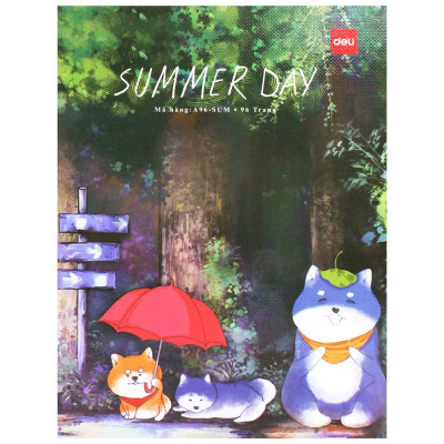 Tập Học Sinh - 5 Ô Ly Vuông - 96 Trang 80gsm - Deli CNA96-SUM (Mẫu Bìa Giao Ngẫu Nhiên)