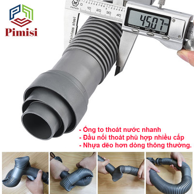 Bộ Xi Phông Chậu Rửa Bát 2 Hố Phi 110-140 Inox 304 Pimisi PXP-7X-2 Thải Chậu Rửa Chén 2 Hộc - 1 Thoát Tràn | Chính Hãng