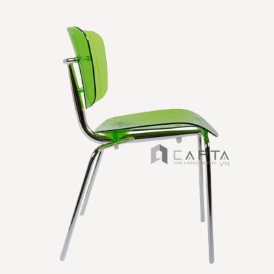 Bộ bàn ghế Italia trong suốt chống tia UV Bàn tiếp khách spa nhỏ gọn 2 ghế nhựa xếp chồng tiêu chuẩn Châu Âu SL TS0954-05S / SLIDE TpHCM