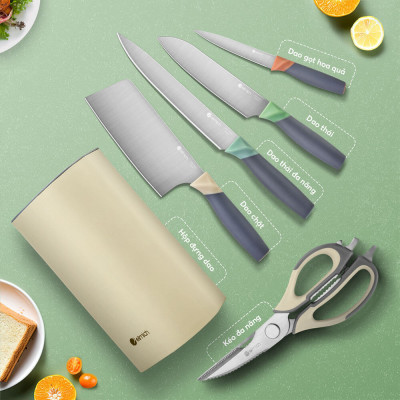 Bộ dao kéo 05 món Elmich diamond EL8404, Hàng chính hãng, thiết kế đa dụng, chuôi dao chắc chắn - JoyMall