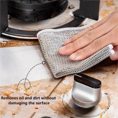 COMBO 3 Miếng Vải Lưới Đa Năng, Khăn Sợi Kim Loại, Chống Mài Mòn, Lau Bát Đũa, Nồi Chảo Tiện Dụng, Sạch Sẽ Khu Bếp - Takyhome 5154set3
