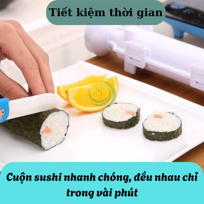 Ống Nén Sushi Thông Minh Kèm Thảm Cuộn Dụng Cụ Làm Sushi Siêu Nhanh - Combo Ống & Mành Cuộn