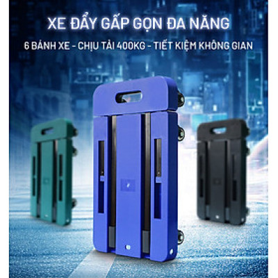 Xe Đẩy Gấp Gọn Đa Năng Xe Kéo Đi Chợ 6 Bánh