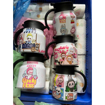 Ấm pha trà giữ nhiệt inox 800ml  Linh Chi Bedding họa tiết LaBuBu hình ngộ nghĩnh đáng yêu cho bé