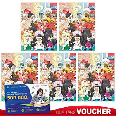 Combo 5 Tập Sinh Viên Kẻ Ngang 100 Trang ĐL 80g/m2 - FAHASA - Lớp Học Mật Ngữ (Mẫu Màu Giao Ngẫu Nhiên)