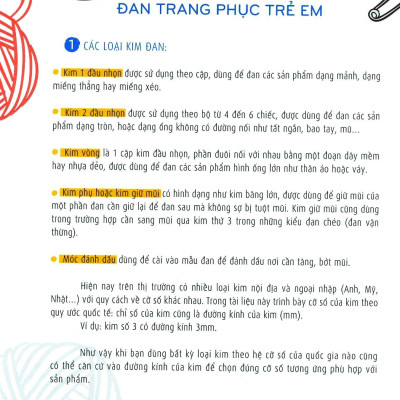 Kỹ Thuật Đan Len Sợi - Trang Phục Trẻ Em
