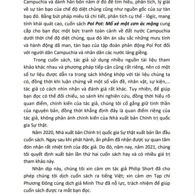 Pol Pot: M.ổ x.ẻ một cơn ác mộng ( sách tham khảo, xuất bản lần thứ hai)