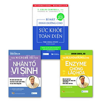 Combo Sách Dinh Dưỡng Hay Nhất Mọi Thời Đại: Bí Mật Dinh Dưỡng Cho Sức Khỏe Toàn Diện + Nhân Tố Vi Sinh + Enzyme Chống Lão Hóa - Đẩy Lùi Tuổi Tác Tiếp Thêm Sức Sống Mới Cho Tế Bào ( Tái Bản 2020)