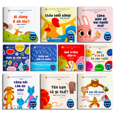 Sách - Combo 10 Cuốn Ehon Song Ngữ Anh - Viêt + 6 Cuốn Bé Tập Tô Màu
