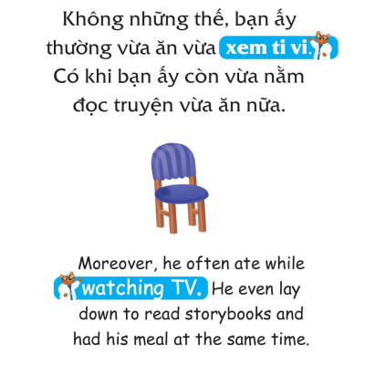 Sách Truyện Tranh Song Ngữ Việt Anh Cho Bé - Ăn Đúng Cách Uống Đúng Mực