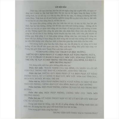 CẨM NANG CÔNG TÁC THAM VẤN HỌC ĐƯỜNG NHỮNG QUY ĐỊNH PHÁP LÝ VÀ BIỆN PHÁP, KỸ NĂNG PHÒNG NGỪA, XỬ LÝ VI PHẠM VỀ HÀNH VI BẠO LỰC, BÓC LỘT, XÂM HẠI TÌNH DỤC TRẺ EM, TỆ NẠN XÃ HỘI TRONG TRƯỜNG HỌC, GIA ĐÌNH, XÃ HỘI VÀ MÔI TRƯỜNG MẠNG
