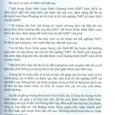 Ôn Luyện Trắc Nghiệm Thi Tốt Nghiệp Trung Học Phổ Thông (năm 2025) Môn Tiếng Anh - Cao Thị Thu Giang chủ biên, Bùi Thuỳ Anh, Lê Thị Kim Anh, Nguyễn Thị Nhàn, Bùi Thị Bích Thuỷ…