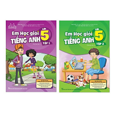 Sách - Combo Em học giỏi tiếng Anh lớp 5 Có mã cào sau sách thay cho CD (Tái bản 2020 có sửa chữa bổ sung trọn bộ 2 tập)
