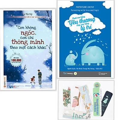 Combo Nuôi con bằng yêu thương - dạy con bằng lý trí + Con không ngốc, con chỉ thông minh theo một cách khác + Tặng kèm bookmark AHA
