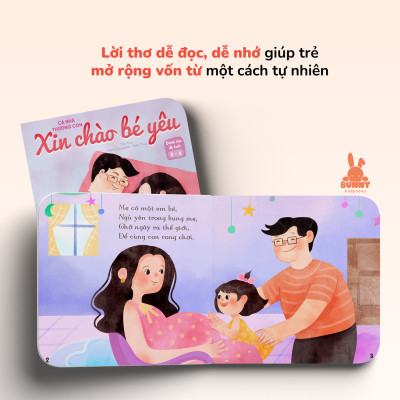 Combo Sách Cả Nhà Thương Con - Combo sách thơ tập nói, tập đọc giúp phát triển ngôn ngữ cho bé 0-6 tuổi