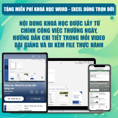 Sách Word - Excel Bộ 2 Cuốn Tin Học Văn Phòng Cho Người Đi Làm Từ Cơ Bản Đến Nâng Cao Có Tặng Kèm Video Hướng Dẫn