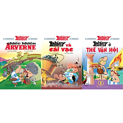 [Combo 3 Cuốn mới nhất 2024 – In màu toàn bộ] ASTERIX (Astérix - Chiếc Khiên Arverne; Astérix Và Cái Vạc và Astérix Ở Thế Vận Hội) –NXB Kim Đồng