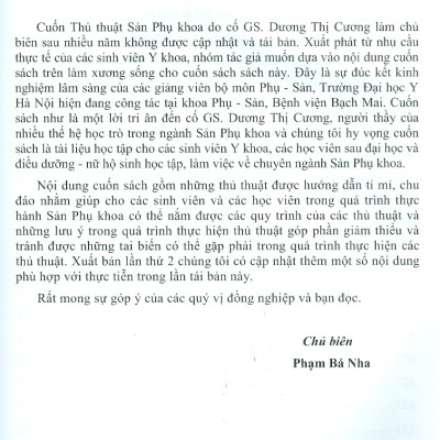 Thủ Thuật Sản Phụ Khoa (Xuất bản lần thứ hai có sửa chữa và bổ sung) - Bản in năm 2023