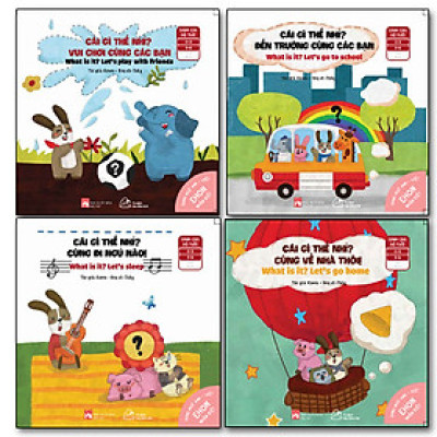 Combo 04 cuốn Ehon song ngữ kích thích tư duy IQ cho bé: "Cái gì thế nhỉ?" 