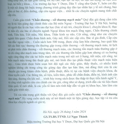 Chấn Thương - Vết Thương Mạch Máu (Giáo trình dùng cho sinh viên sau Đại học và Bác sĩ chuyên khoa) - Trường Đại học Y Hà Nội - Bộ môn Ngoại; GS.TS.BS. Đoàn Quốc Hưng chủ biên