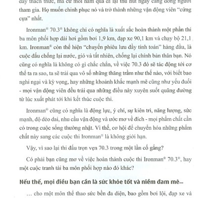 CHƯƠNG TRÌNH LUYỆN TẬP THI ĐẤU 3 MÔN PHỐI HỢP CHO CỰ LY 70.3 