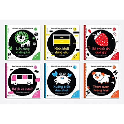 Trọn Bộ 6 Cuốn Ehon Kích Thích Thị Giác cho bé Song Ngữ Việt Anh - In mực chiết xuất tự nhiên - Chất liệu giấy ảnh chịu nước, chống thấm nước - Bé gặm nhấm không rách