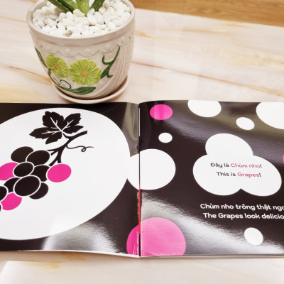 Trọn Bộ 6 Cuốn Ehon Kích Thích Thị Giác cho bé Song Ngữ Việt Anh - In mực chiết xuất tự nhiên - Chất liệu giấy ảnh chịu nước, chống thấm nước - Bé gặm nhấm không rách