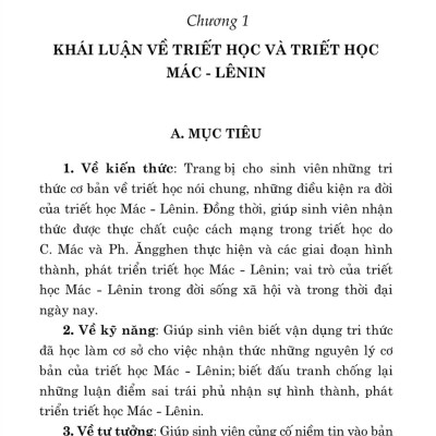 Giáo trình Triết học Mác - Lênin (Dành cho bậc đại học hệ không chuyên lý luận chính trị) - bản in 2024