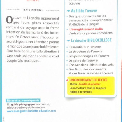 Sách tiểu thuyết kèm phân tích văn học tiếng Pháp: Bibliocollege - Les Fourberies De Scapin, Moliere