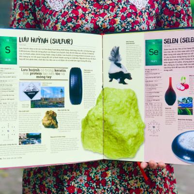 Sách Bảng Tuần Hoàn Hóa Học - Tổng Hợp Kiến Thức Hóa Học - Tập Hợp Đầy Đủ các Nguyên Tố Trong Bảng Tuần Hoàn, Từ Actini Đến Zirconi ( Với hình ảnh đẹp, trình bày dễ hiểu ) - Á Châu Books, Bìa Cứng, In Màu