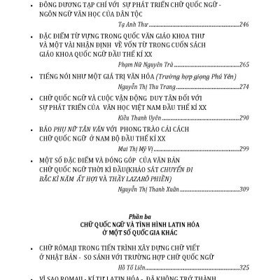 CHỮ QUỐC NGỮ, Quyển 2 - Những Đóng Góp Vào Văn Hóa Việt Nam