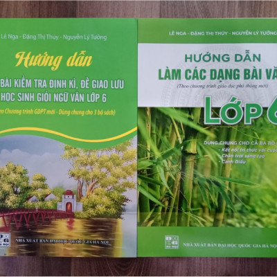 Sách - Combo 2 cuốn Hướng dẫn làm bài kiểm tra định kì + Hướng dẫn làm các dạng bài văn lớp 6