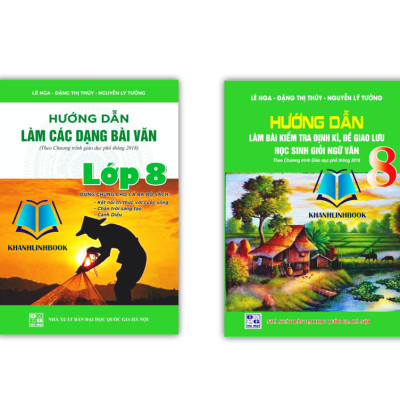 Sách - Combo 2 cuốn Hướng dẫn làm bài kiểm tra định kì + Hướng dẫn làm các dạng bài văn lớp 8