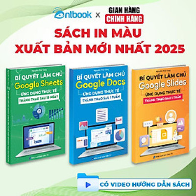 Sách Google Sheets - Google Docs - Google Slide Bộ 3 Cuốn Tin Học Online Thành Thạo Sau 15 Ngày, Tặng Video Bài Giảng
