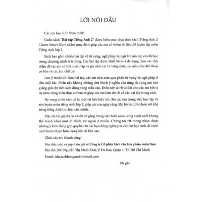 SÁCH - bài tập tiếng anh lớp 2 (bám sát sgk i-learn smart start)
