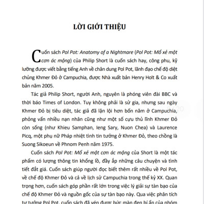 Pol Pot: M.ổ x.ẻ một cơn ác mộng ( sách tham khảo, xuất bản lần thứ hai)