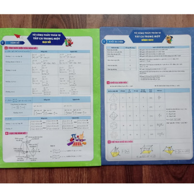 Sách - Tờ Công Thức Toán 12 - Tất Cả Trong Một (Đại số + Hình học) (MG)