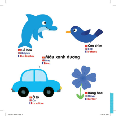 Sách Chuyển Động Thông Minh Đa Ngữ Việt - Anh - Pháp: Màu Sắc - Colours - Les Couleurs (Tái Bản)