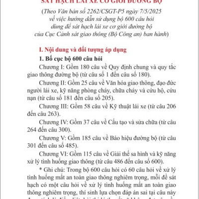 Sách - 600 câu hỏi dùng cho sát hạch, cấp giấy phép lái xe cơ giới đường bộ( Bản cập nhật mới nhất 2025 ) - ndbooks