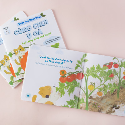 Sách Tương Tác - Bộ Vườn nhà Hạnh phúc(3 cuốn) - Sách Truyện Song Ngữ Tiếng Việt - Anh (Sách Đọc To cho bé từ 0-1-2-3-4-5-6 tuổi)